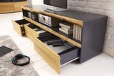 Designový stolek pod TV z masivu Wild Oak Dub šedá 180cm