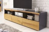 Designový stolek pod TV z masivu Wild Oak Dub šedá 180cm