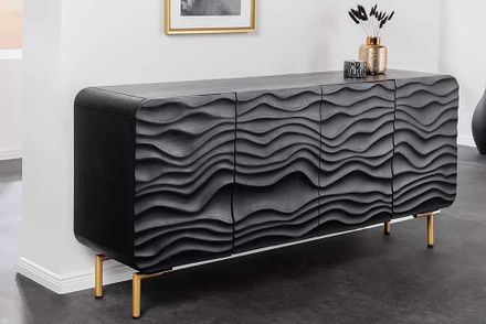 Designová komoda z masivu Wave Mango černá 160cm