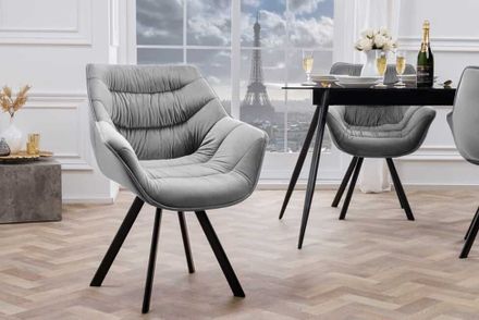 Designová židle The Dutch Comfort šedá samet