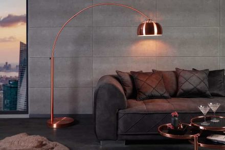 Designová výsuvná stojací lampa Lounge Deal 170-210cm měděná