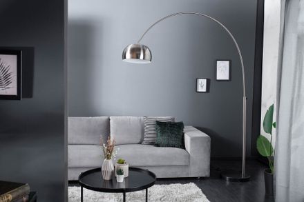 Designová výsuvná stojací lampa Lounge Deal 170-210cm kartáčovaný chrom