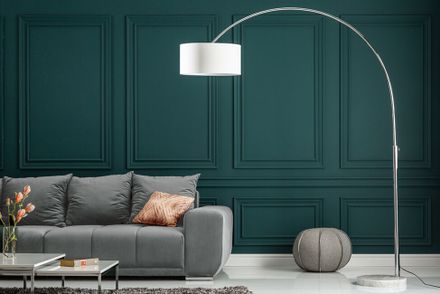 Designová výsuvná stojací lampa Lounge Deal 170-200cm bílá