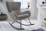 Designové houpací křeslo Scandinavia Swing šedá bouclé