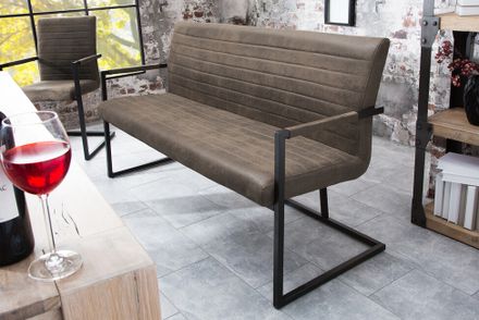 Moderní konzolová lavice Loft taupe mikrovlákno 160cm