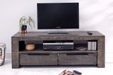 Moderní stolek pod TV z masivu Iron Craft Mango šedá 130cm