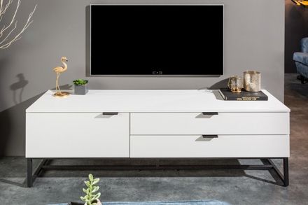 Moderní stolek pod TV X7 matná bílá 140cm